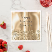 金ゴールドグリッツィヒョウ動物の釉薬 スタンダードランチョンナプキン (インサイチュ)