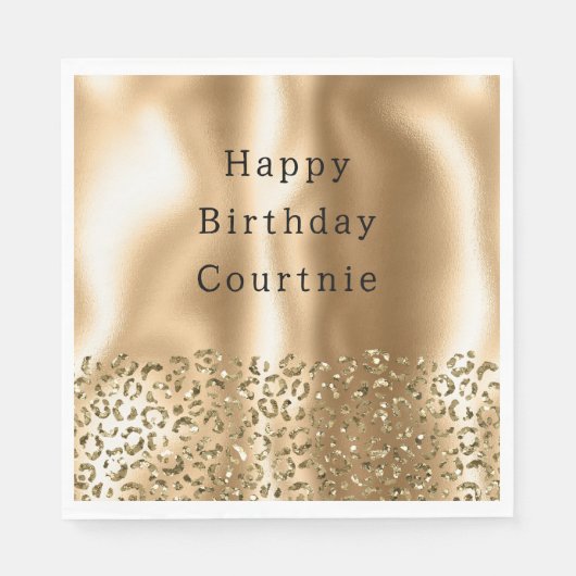 金ゴールドグリッツィヒョウ動物の釉薬 スタンダードランチョンナプキン (正面)