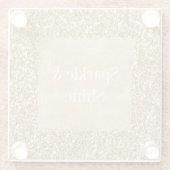 金ゴールドグリッツグリッタースパークル ガラスコースター (裏面)