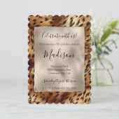 金ゴールドグリッツスタイリッシュグリッターヒョウ 招待状 (スタンド正面)