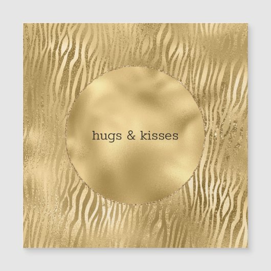 金ゴールドグリッツゼブラパーソナライズされた引用文 (正面)