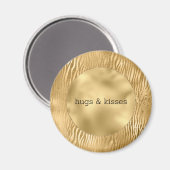 金ゴールドグリッツゼブラパーソナライズされた引用文 マグネット (正面/裏面)