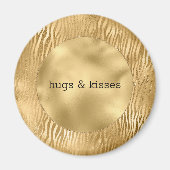 金ゴールドグリッツゼブラパーソナライズされた引用文 マグネット (正面)