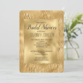 金ゴールドグリッツゼブラプリントブライダルシャワー 招待状 (スタンド正面)