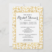 金ゴールドグリッツ抽象芸術スクイグレスブライダルシャワー 招待状 (正面)