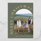 金ゴールドグリーティングホリデーアーチフォイル招待状 箔招待状 (正面)