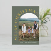 金ゴールドグリーティングホリデーアーチフォイル招待状 箔招待状 (立ち正面)