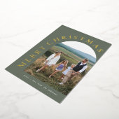 金ゴールドグリーティングホリデーアーチフォイル招待状 箔招待状 (回転した状態)