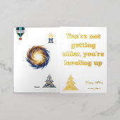 金ゴールドグリーティングラブ誕生日カードギフトユニークアイディア 箔グリーティングカード (外側レイダウン)