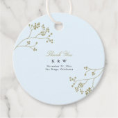 金ゴールドグリーンアイスブルーエレガントシック冬の結婚式 フェイバータグ (正面)