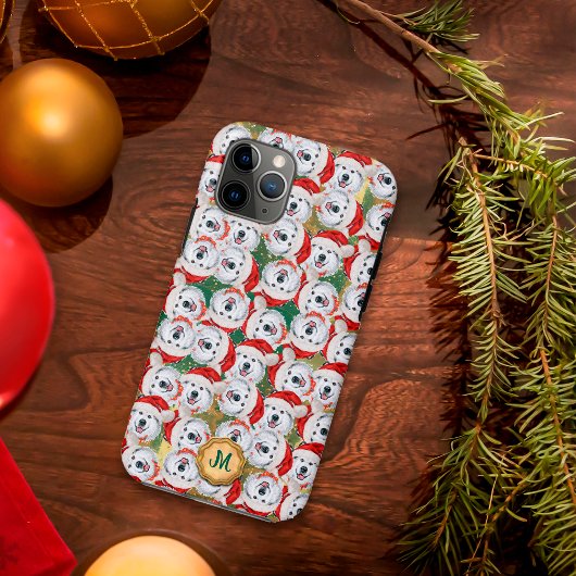 金ゴールドグリーンアラスカンマラムートカワイドッグクリスマス Case-Mate iPhoneケース