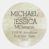 金ゴールドグリーンウォーターの色のアドパーソナライズされたレス ラウンドシール (正面)