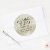 金ゴールドグリーンウォーターの色のアドパーソナライズされたレス ラウンドシール (封筒)