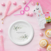 金ゴールドグリーンウォーターカラーロマンチック結婚ズ ペーパープレート (パーティー)