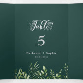 金ゴールドグリーンウォーターカラー3つ折テーブル番号記号 三つ折りプログラム (内部中)