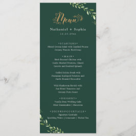 金ゴールドグリーンウォーター結婚カラーのディナーメニュー メニュー