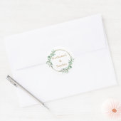 金ゴールドグリーンウォーター結婚カラー封筒用シール ラウンドシール (封筒)