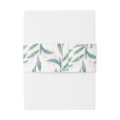 金ゴールドグリーンウォーター色のフローラ結婚ズ 招待状ベリーバンド (裏面例)