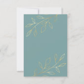 金ゴールドグリーンウォーター色フローラありがとう死別 サンキューカード (裏面)