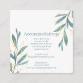 金ゴールドグリーンウォーター色フローラ結婚ズアコモデーション エンクロージャーカード (正面)