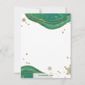 金ゴールドグリーンウォーター色Geodeゲート写真クリスマス シーズンカード (裏面)