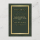 金ゴールドグリーンエレガントなウェディングゲスト情報 エンクロージャーカード (正面)