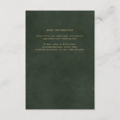 金ゴールドグリーンエレガントなウェディングゲスト情報 エンクロージャーカード (裏面)