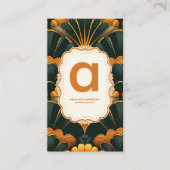 金ゴールドグリーンエレガントアールデコプロフェッショナル 名刺 (正面)