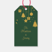 金ゴールドグリーンオーナメントクリスマス ギフトタグ (裏面)
