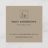 金ゴールドグリーンクラフト葉リースサンキューロゴ スクエア名刺 (裏面)