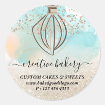 金ゴールドグリーングラデーションスパークルベーカリーペストリーケーキ