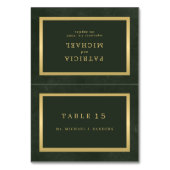 金ゴールドグリーンゲスト結婚名の座席表 テーブルナンバー (正面)