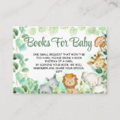 金ゴールドグリーンサファリ動物かわいい本ベビー エンクロージャーカード (正面)