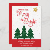 金ゴールドグリーンツリーベブライトメリースクリプトシンプル シーズンカード (正面/裏面)