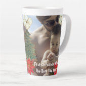 金ゴールドグリーンツリー1stクリスマス最高のパパEver Photo カフェラテマグ (右アングル)