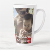 金ゴールドグリーンツリー1stクリスマス最高のパパEver Photo カフェラテマグ (右)