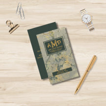 金ゴールドグリーンテクスチャ3文字モノグラム(&G)