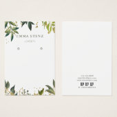 金ゴールドグリーントロピカル葉メディアイヤリング (正面&裏面)