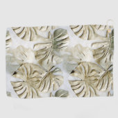 金ゴールドグリーントロピカル離れサージ ゴルフタオル (横)