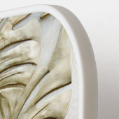 金ゴールドグリーントロピカル離れサージ ピックルボールラケット (左詳細)