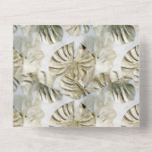 金ゴールドグリーントロピカル離れ オールインワン招待状 (裏面)