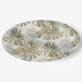 金ゴールドグリーントロピカル離れ ペーパープレート (アングル)