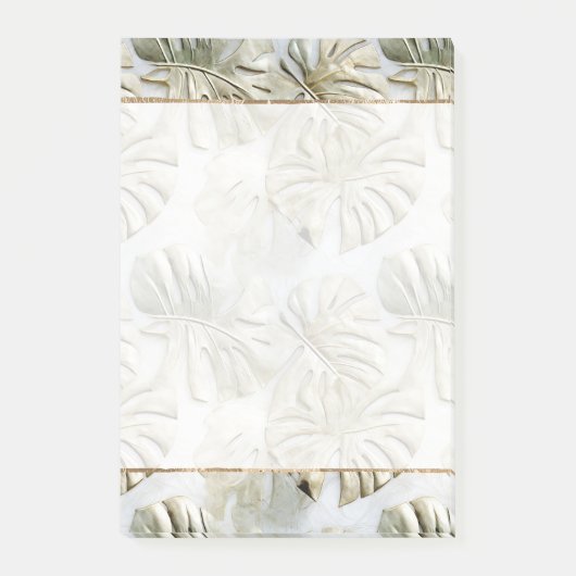 金ゴールドグリーントロピカル離れ ポストイット (正面)