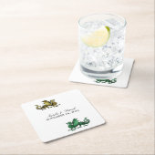 金ゴールドグリーンドラゴン結婚ズ紙コースター スクエアペーパーコースター (インサイチュ)