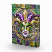 金ゴールドグリーンパープルマルディグラスジェスターマスク フォトブロック (右)