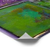 金ゴールドグリーンパープルマルディグラスジェスターマスク ポスター (角)