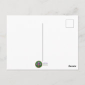 金ゴールドグリーンパープルマルディグラスジェスターマスク ポストカード (裏面)