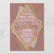 金ゴールドグリーンピンクとメイヴジオメトリック結婚ス