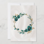 金ゴールドグリーンフローラダブルジョイント誕生日 招待状 (裏面)