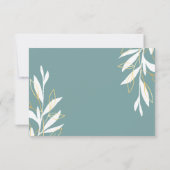 金ゴールドグリーンフローラパーソナライズされた文具 サンキューカード (裏面)